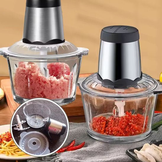 hachoir a viande electrique - avec bol en verre 2L - cuisinertelunchef