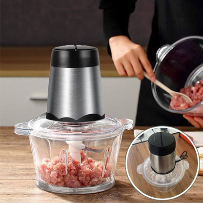 hachoir a viande electrique - avec bol en verre 2L - cuisinertelunchef