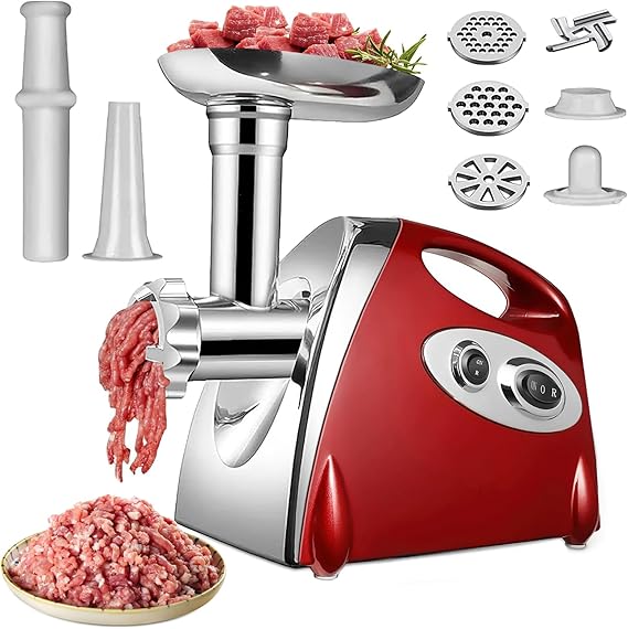 Hachoir a viande electrique rouge - cuisinertelunchef