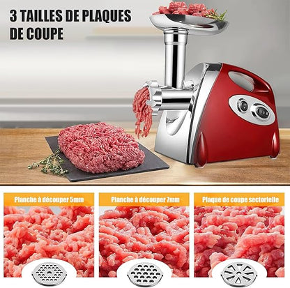 Hachoir a viande electrique rouge - cuisinertelunchef