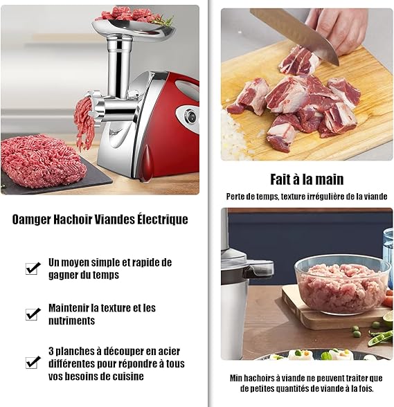 Hachoir a viande electrique rouge - cuisinertelunchef