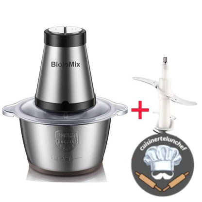 Hachoir électrique Biomix puissant, hachage régulier pour steaks, farces et terrines