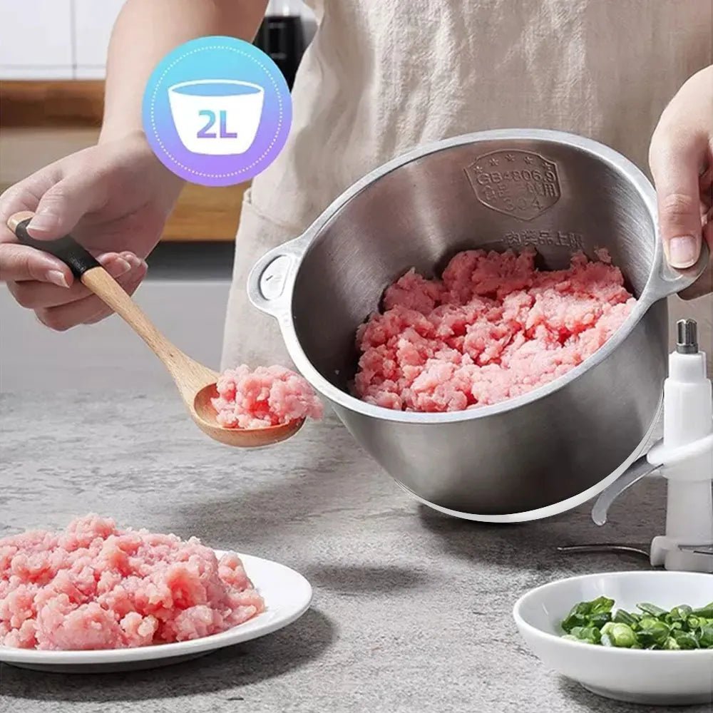 Hachoir électrique Biomix cuisine, préparation homogène et sans effort en quelques secondes
