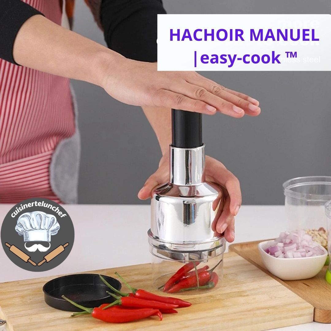 Hachoir manuel compact et léger, idéal pour petites portions et cuisine nomade