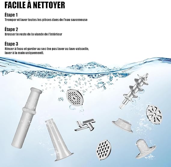 Hachoir viande compact ProfessionalCut, facile à démonter et à nettoyer