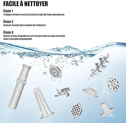 Hachoir viande compact ProfessionalCut, facile à démonter et à nettoyer