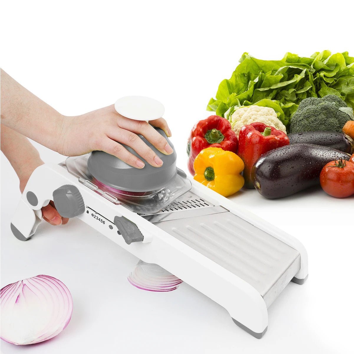 Mandoline japonaise multiréglages, tranchage légumes sécurisé et uniforme