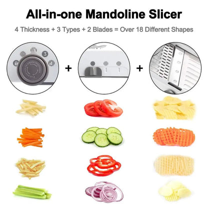 Mandoline pro japonaise lames inox, découpe précise et sécurisée avec protège-main