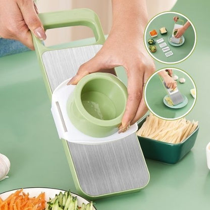 Mandoline multicoupe réglable, 5 lames inox pour légumes et fruits