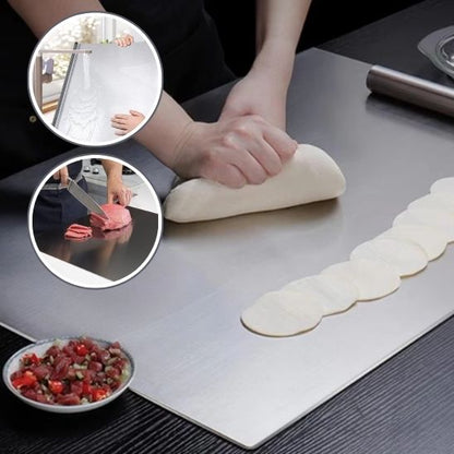 Planche a decouper - acier inoxydable - cuisinertelunchef