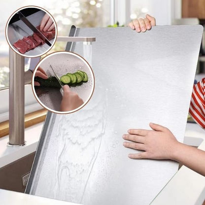 Planche à découper noire acrylique avec rebord, idéale pour viandes et poissons