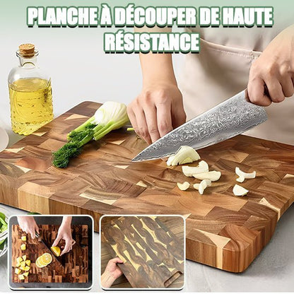Planche à découper acacia naturelle, bois exotique durable et respectueux de l'environnement
