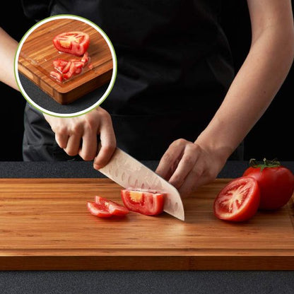 Planche à découper bois naturel antidérapante avec rainure anti-jus
