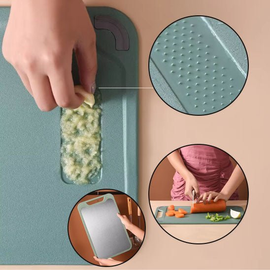 Planche double face inox et plastique, solution 2 en 1 pour une cuisine organisée et hygiénique