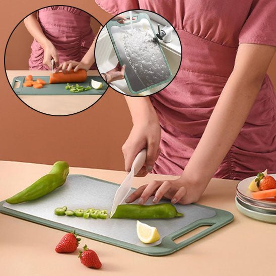 Planche double face inox et plastique, compatible lave-vaisselle pour entretien sans effort