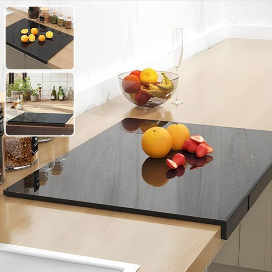 Planche acrylique noire avec rebord, compatible lave-vaisselle pour entretien sans effort