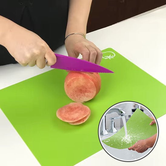 planche a decouper - tapis de découpe avec icônes alimentaires - cuisinertelunchef