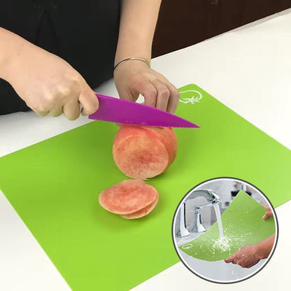 planche a decouper - tapis de découpe avec icônes alimentaires - cuisinertelunchef