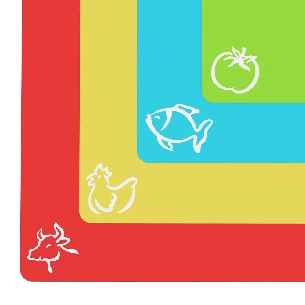 Tapis de découpe code couleur flexible, pliable pour transvaser les aliments facilement