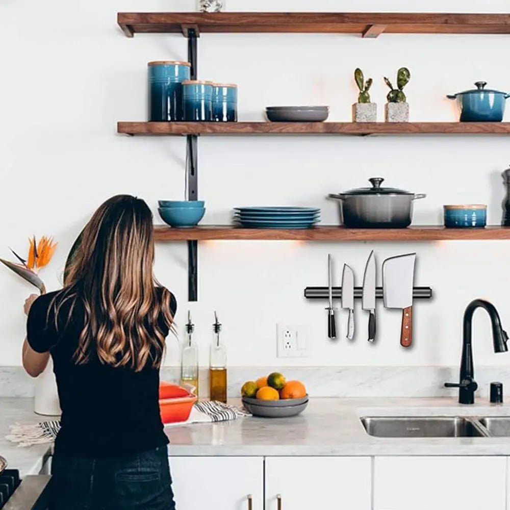 Porte couteaux rangement sécurisé, matériau robuste et durable pour usage quotidien en famille
