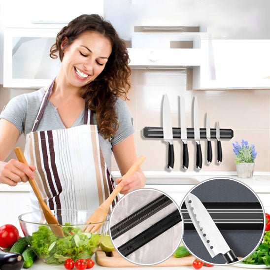 Porte couteaux rangement sécurisé famille, design épuré et pratique pour cuisine organisée