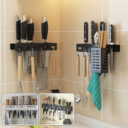 Porte couteaux multifonctionnel, range couteaux, spatules, cuillères et ustensiles en un seul support
