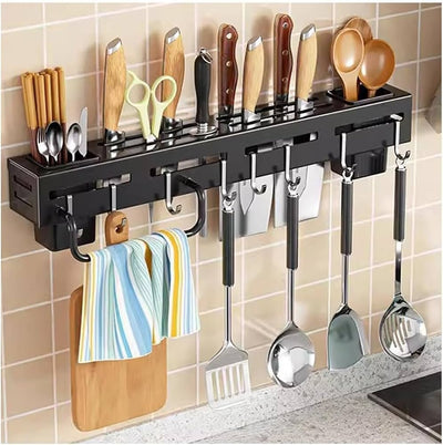 Porte couteaux support ustensiles cuisine multifonctionnel pour rangement organisé et sécurisé