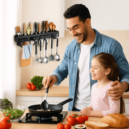 Porte couteaux multifonctionnel compact, économise l'espace plan de travail et tiroirs cuisine