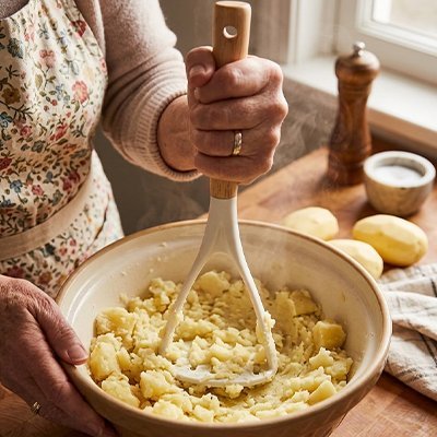 Presse-purée inox premium, purée onctueuse et sans grumeaux