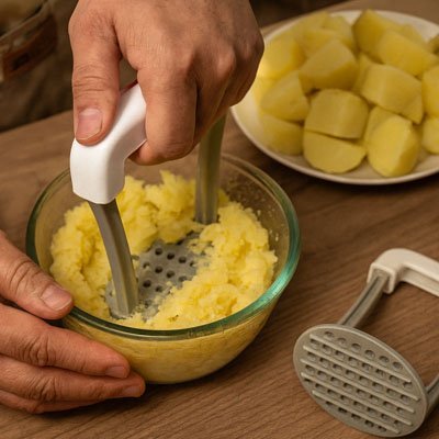 Presse-purée confortable, idéal pour pommes de terre et légumes
