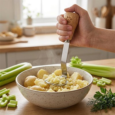 Presse-purée structure renforcée, inox solide et longue durée de vie