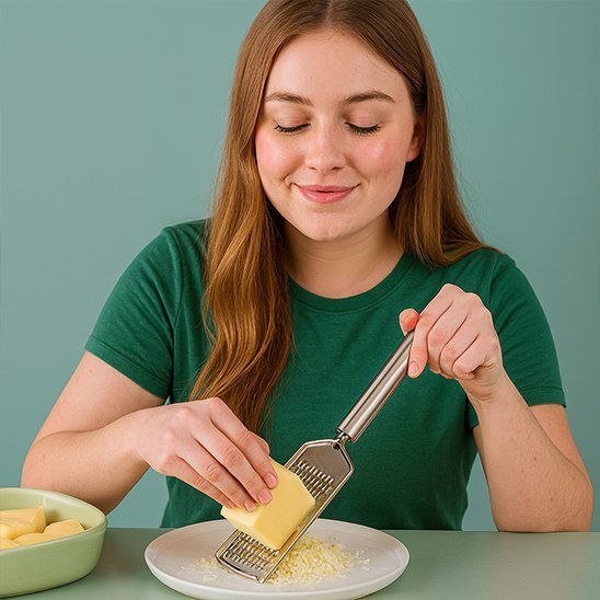 Râpe fromage antidérapante, prise en main sûre et stable