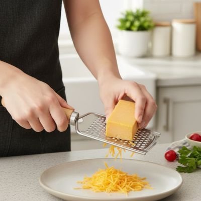 Râpe à fromage facile à rincer, idéale pour usage quotidien