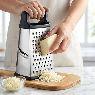 Râpe fromage multi-grilles, fine, moyenne et grosse selon vos besoins