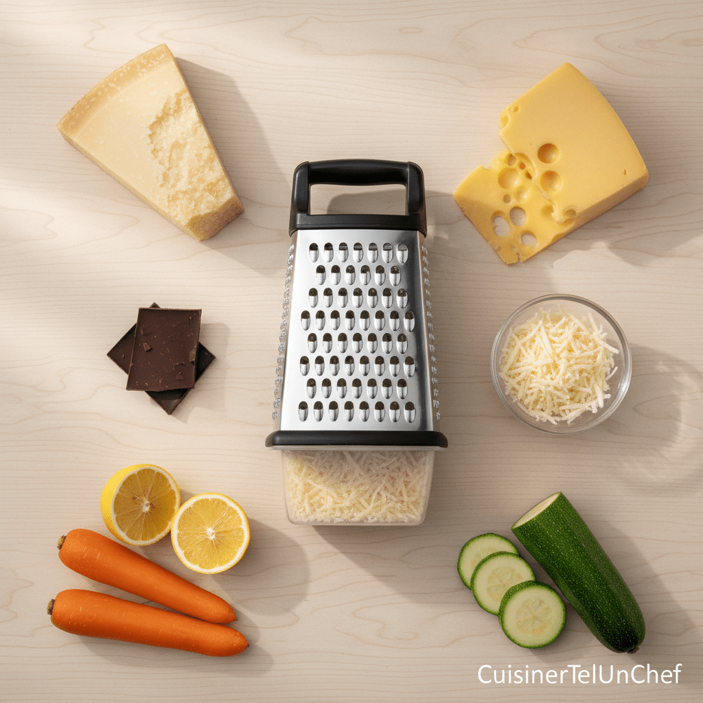 Râpe à Fromage Polyvalente | Plusieurs Grilles pour Tous les Fromages - Râpe à Fromage - cuisinertelunchef