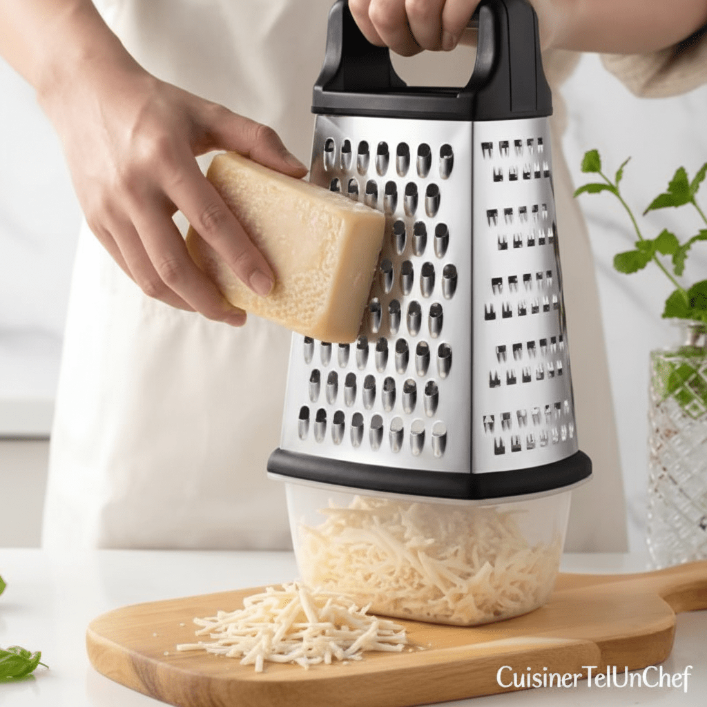 Râpe à Fromage Polyvalente | Plusieurs Grilles pour Tous les Fromages - Râpe à Fromage - cuisinertelunchef