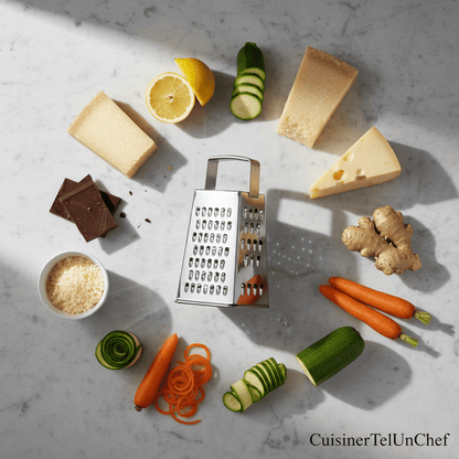 Râpe à Fromage Ultra-Tranchante | Râpage Rapide et Sans Effort - Râpe à Fromage - cuisinertelunchef