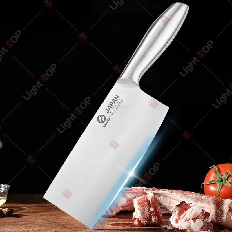 Set couteaux avec bloc rangement, acier inox haute qualité pour tranchant longue durée