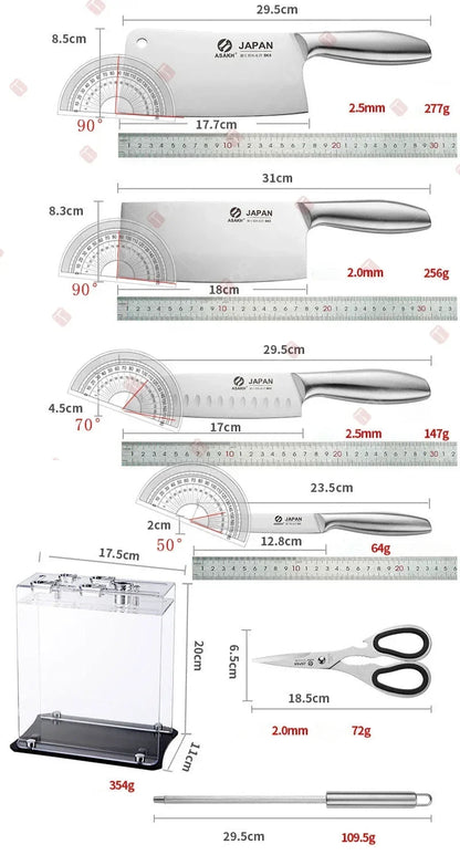 Set couteaux cuisine avec bloc design, l'essentiel du chef réuni en un seul ensemble