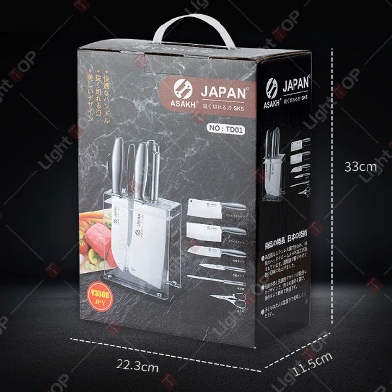 Set couteaux avec bloc rangement design, idéal cadeau pour amateur de cuisine