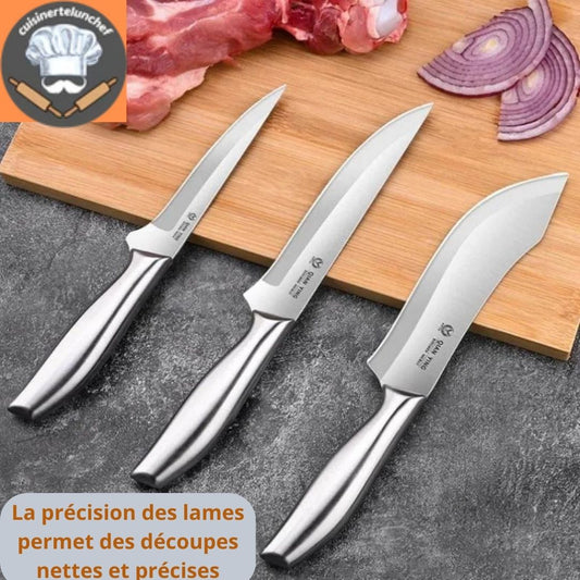 set couteau de cuisine |étui - cuir™ - cuisinertelunchef