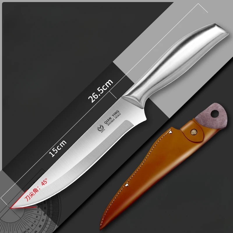 Couteaux inox étui cuir, protection optimale et accès rapide en cuisine professionnelle