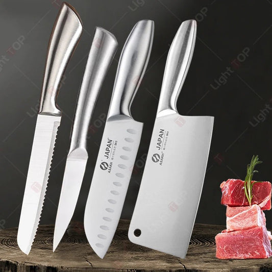 set de couteau de cuisine - manche inox™ - cuisinertelunchef