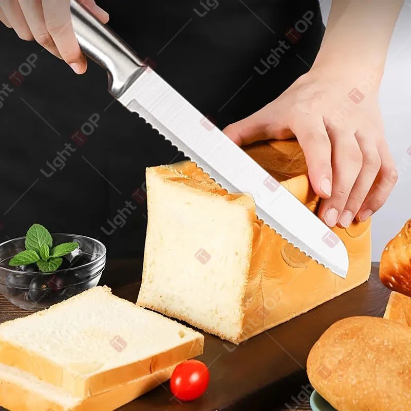 Set couteaux manche inox ergonomiques, prise en main sûre et confortable