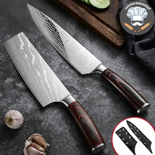 set de couteaux de cuisine |duo slice™ - cuisinertelunchef