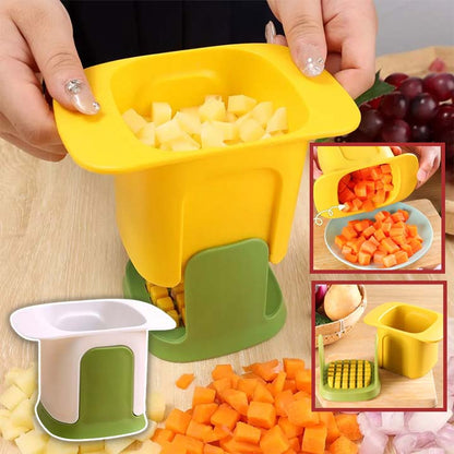 Coupe brunoise compacte, légumes en dés uniformes sans effort ni gaspillage