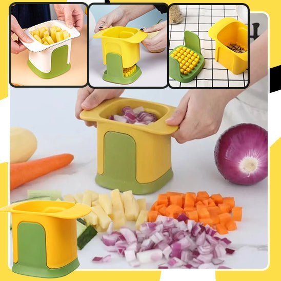 Coupe brunoise inox, dés réguliers pour soupes, sauces et garnitures