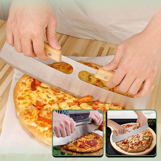 Coupe-pizza en action, tranches parfaites et régulières à chaque utilisation