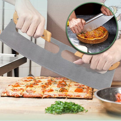 Roulette coupe-pizza inox, ustensile cuisine pour pizzas maison et artisanales